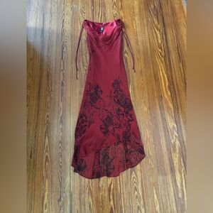 Laundry By Shelli Segal Burgundy High Low Dress